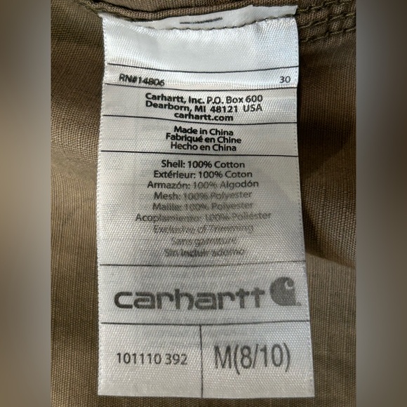 Carhartt Women’s El Paso Camo Vest M 2014 Full Zip Hunting Ripstop Military 8-10 - Picture 9 of 13